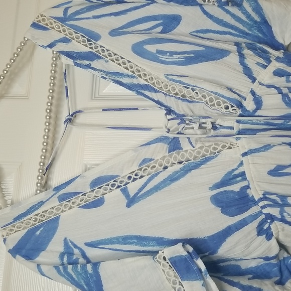 ZL Europe Dessin Blue White Maxi Dress - Picture 7 of 16